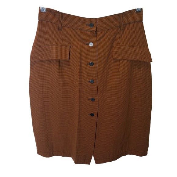 L. Bates Dresses & Skirts - Vintage L. Bates California Pencil Skirt Women 6 Rust Houndstooth Retro Academia